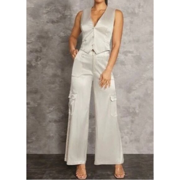 Chic Satin Deep V-Neck Sexy Stretchy Vest - Picture 4 of 4